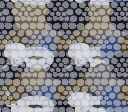 Dotted with circles transparent overlay.Hand drawn with ink and marker brush seamless background.