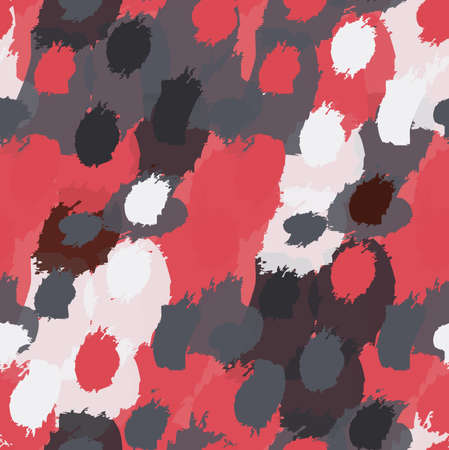 Grungy stains red and black.Hand drawn with ink and marker brush seamless background.のイラスト素材