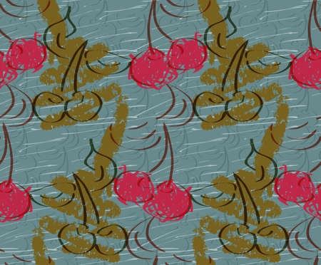 Seamless vector pattern for invitation, greeting cards, placard, brochure, poster, banner, flyer, wedding, birthday, anniversary, Valentines day, party, Mothers day. Kids hand drawn crayons texture.のイラスト素材