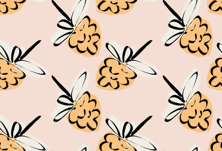 Roughly drawn raspberries.Abstract seamless pattern. Universal bright background for greeting cards,...