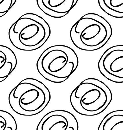 Rough drawn doodled circle.Abstract seamless pattern. Universal bright background for greeting cards, invitations. Had drawn ink and marker watercolor texture.のイラスト素材