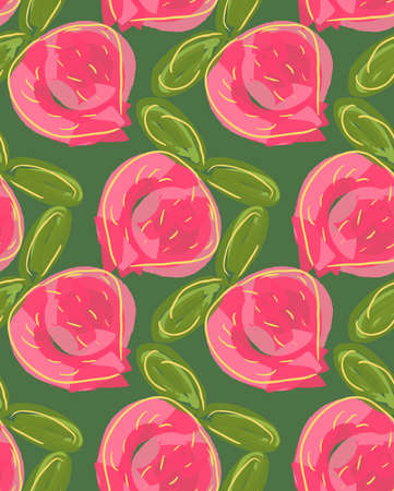 Rough doodled strawberries.Abstract seamless pattern. Universal bright background for greeting cards, invitations. Had drawn ink and marker watercolor texture.のイラスト素材