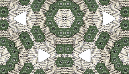 Vector seamless pattern with mandala shape. Vintage colored floral decorative repainting background...
