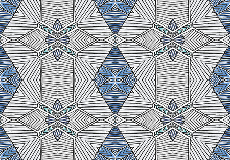 Vector seamless pattern with mandala shape. Vintage colored floral decorative repainting background...