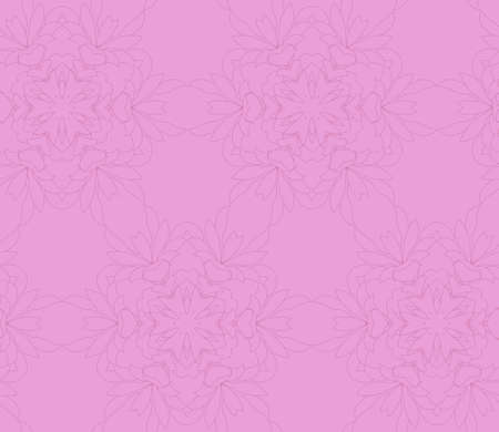 Vector seamless pattern with mandala shape. Vintage colored floral decorative repainting background with boho chic style and ethnic motifs. Abstract geometric flower with round symmetry.のイラスト素材