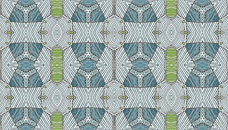 Vector seamless pattern with mandala shape. Vintage colored floral decorative repainting background...