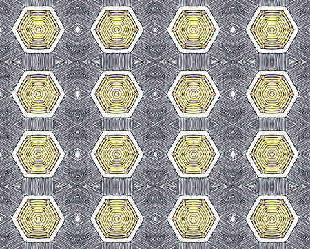 Seamless striped vector pattern. Vintage colored decorative repainting background with tribal and...