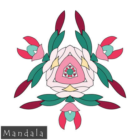 Floral symmetrical geometrical symbol.のイラスト素材