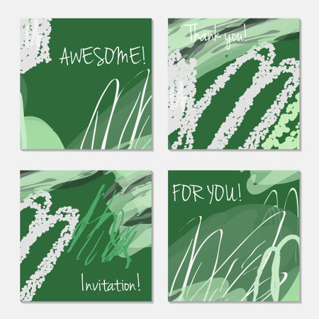 Hand drawn creative invitation greeting cards. Invitation party card template.のイラスト素材