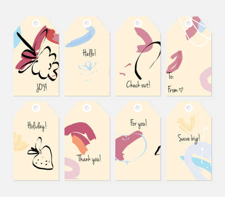 Hand drawn creative tagsのイラスト素材