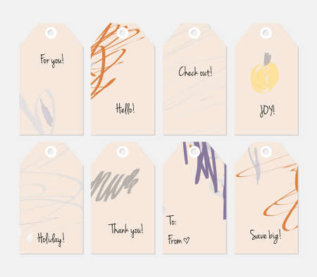 Hand drawn creative tagsのイラスト素材