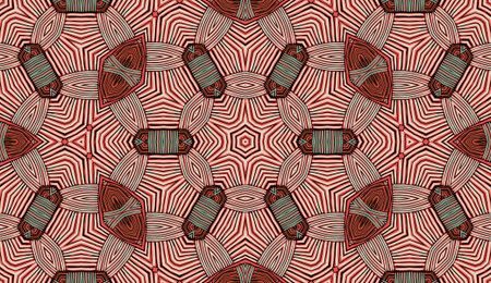 Seamless striped vector pattern. Colored decorative painting background with tribal and ethnic...