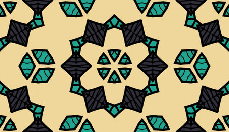 Seamless striped vector pattern. Colored decorative painting background with tribal and ethnic...