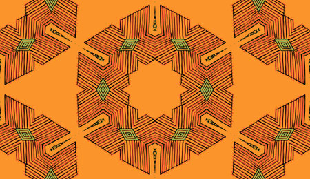 Seamless striped vector pattern. Colored decorative repainting background with tribal and ethnic...