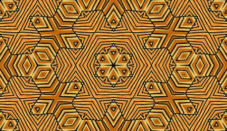 Seamless striped vector pattern. Colored decorative repainting background with tribal and ethnic motifs. Abstract geometric roughly hatched shapes. Circular design.のイラスト素材