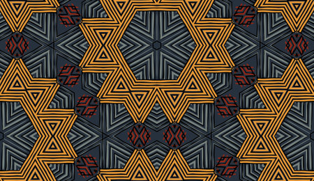 Colored decorative repainting background with tribal and ethnic motifs.