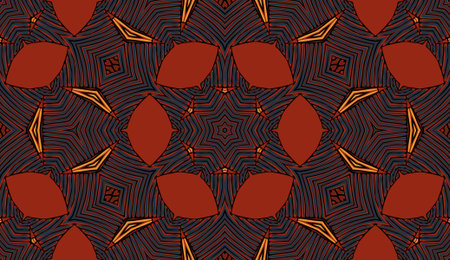 Seamless striped vector pattern. Colored decorative painting background with tribal and ethnic...