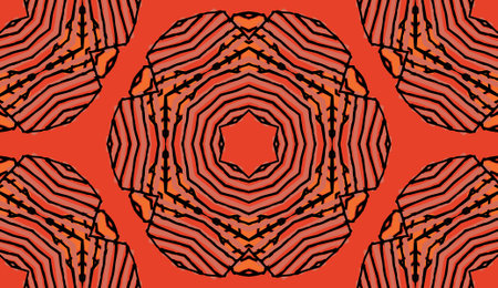 Seamless striped vector pattern. Colored decorative painting background with tribal and ethnic...