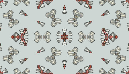 Seamless striped vector pattern. Colored decorative repainting background with tribal and ethnic...