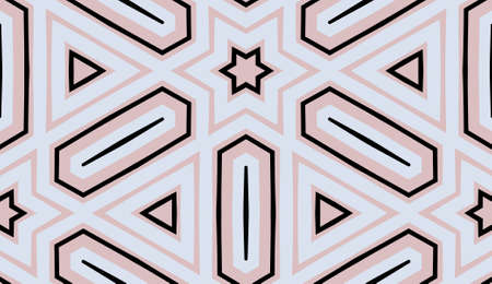 Seamless striped vector pattern. Colored decorative repainting background with tribal and ethnic motifs. Abstract geometric roughly hatched shapes. Circular design.のイラスト素材