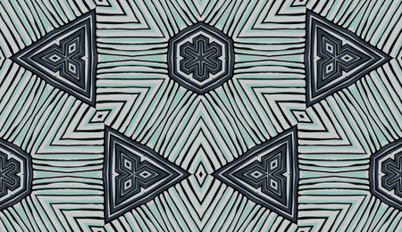 Seamless striped vector pattern. Colored decorative painting background with tribal and ethnic...