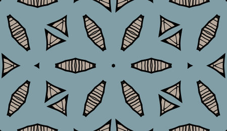Seamless striped vector pattern. Colored decorative painting background with tribal and ethnic...