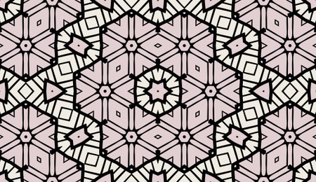 Seamless striped vector pattern. Colored decorative painting background with tribal and ethnic motifs. Abstract geometric roughly hatched shapes. Circular design.のイラスト素材