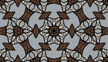 Seamless striped vector pattern. Colored decorative painting background with tribal and ethnic...