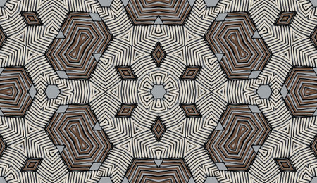 Seamless striped vector pattern. Colored decorative painting background with tribal and ethnic...