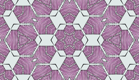 Seamless striped vector pattern. Colored decorative painting background with tribal and ethnic...