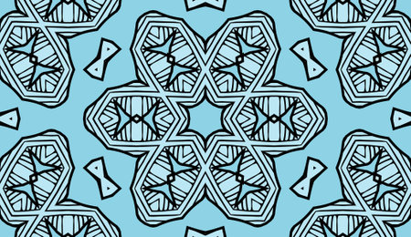 Seamless striped vector pattern. Colored decorative painting background with tribal and ethnic motifs. Abstract geometric roughly hatched shapes. Circular design.のイラスト素材