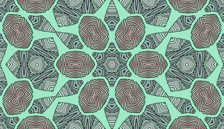 Seamless striped vector pattern. Colored decorative painting background with tribal and ethnic...