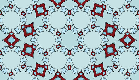 Seamless circular vector pattern. Colored decorative repainting background with tribal and ethnic...
