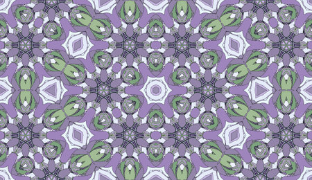 Seamless circular vector pattern. Colored decorative repainting background with tribal and ethnic...