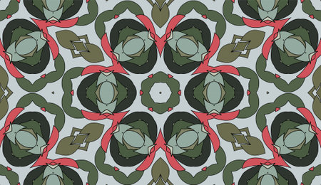 Seamless circular vector pattern. Colored decorative repainting background with tribal and ethnic...