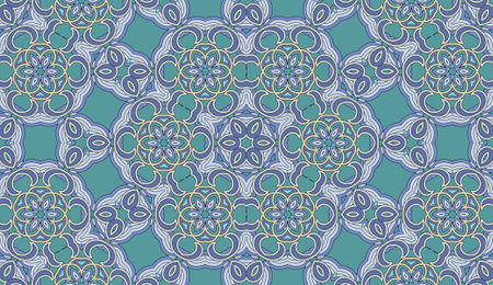 Seamless circular vector pattern. Colored decorative repainting background with tribal and ethnic...