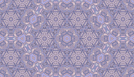 Seamless circular vector pattern. Colored decorative repainting background with tribal and ethnic...
