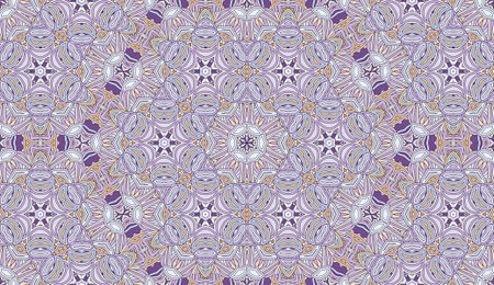 Seamless circular vector pattern. Colored decorative repainting background with tribal and ethnic...