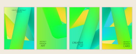 Abstract 3d liquid fluid color shape. Creative modern cover template. Bright neon gradient blend...
