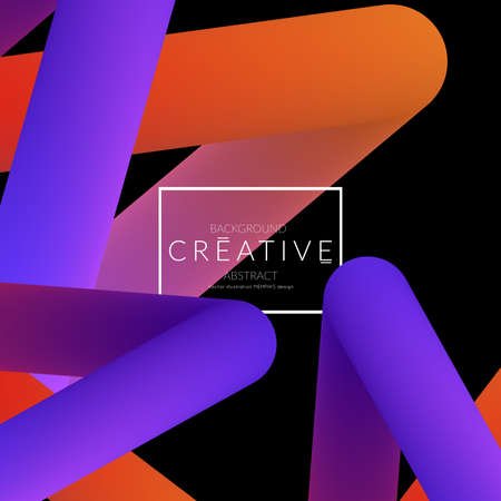 Abstract 3d liquid fluid color shape. Creative Modern Square wed banner template. Bright neon gradient blend creating innovative 3D effect. Art vector background futuristic design.のイラスト素材