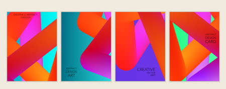 Abstract 3d liquid fluid color shape. Creative modern cover template. Bright neon gradient blend creating innovative 3D effect. Art vector background futuristic design.のイラスト素材