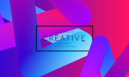 Abstract 3d liquid fluid color shape. Creative Modern vertical social media banner template. Bright neon gradient blend creating innovative 3D effect. Art vector background futuristic design.のイラスト素材