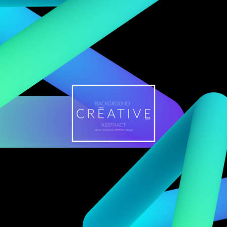 Abstract 3d liquid fluid color shape. Creative Modern Square wed banner template. Bright neon gradient blend creating innovative 3D effect. Art vector background futuristic design.のイラスト素材