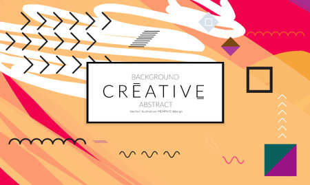 Minimal universal banner templates in Memphis style with abstract hand drawn doodles. Roughly drawn...