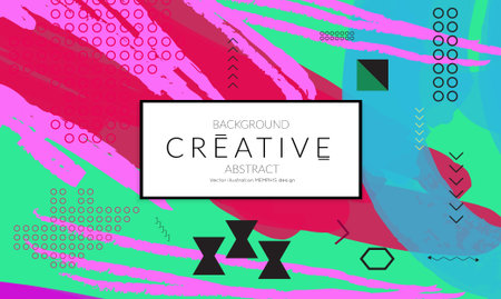Minimal universal banner templates in Memphis style with abstract hand drawn doodles. Roughly drawn...