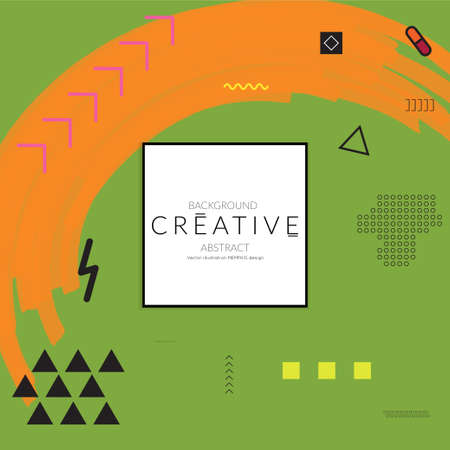 Minimal universal banner templates in Memphis style with abstract hand drawn doodles. Roughly drawn bright trendy textures. Bright neon web banner layout. Vector isolatedのイラスト素材