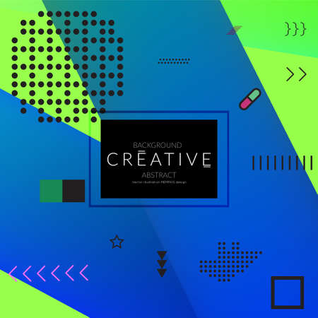 Minimal universal banner templates in Memphis style with abstract hand drawn doodles. Roughly drawn bright trendy textures. Bright neon web banner layout. Vector isolatedのイラスト素材