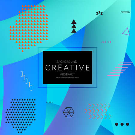 Minimal universal banner templates in Memphis style with abstract hand drawn doodles. Roughly drawn bright trendy textures. Bright neon web banner layout. Vector isolatedのイラスト素材