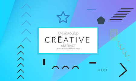 Minimal universal banner templates in Memphis style with abstract hand drawn doodles. Roughly drawn bright trendy textures. Bright neon web banner layout. Vector isolatedのイラスト素材