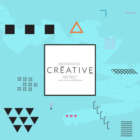 Minimal universal banner templates in Memphis style with abstract hand drawn doodles. Roughly drawn bright trendy textures. Bright neon web banner layout. Vector isolatedのイラスト素材